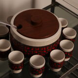 Punch set in ceramics - bowl & 11 cups - by Dümler & Breiden - Germany - 1960's