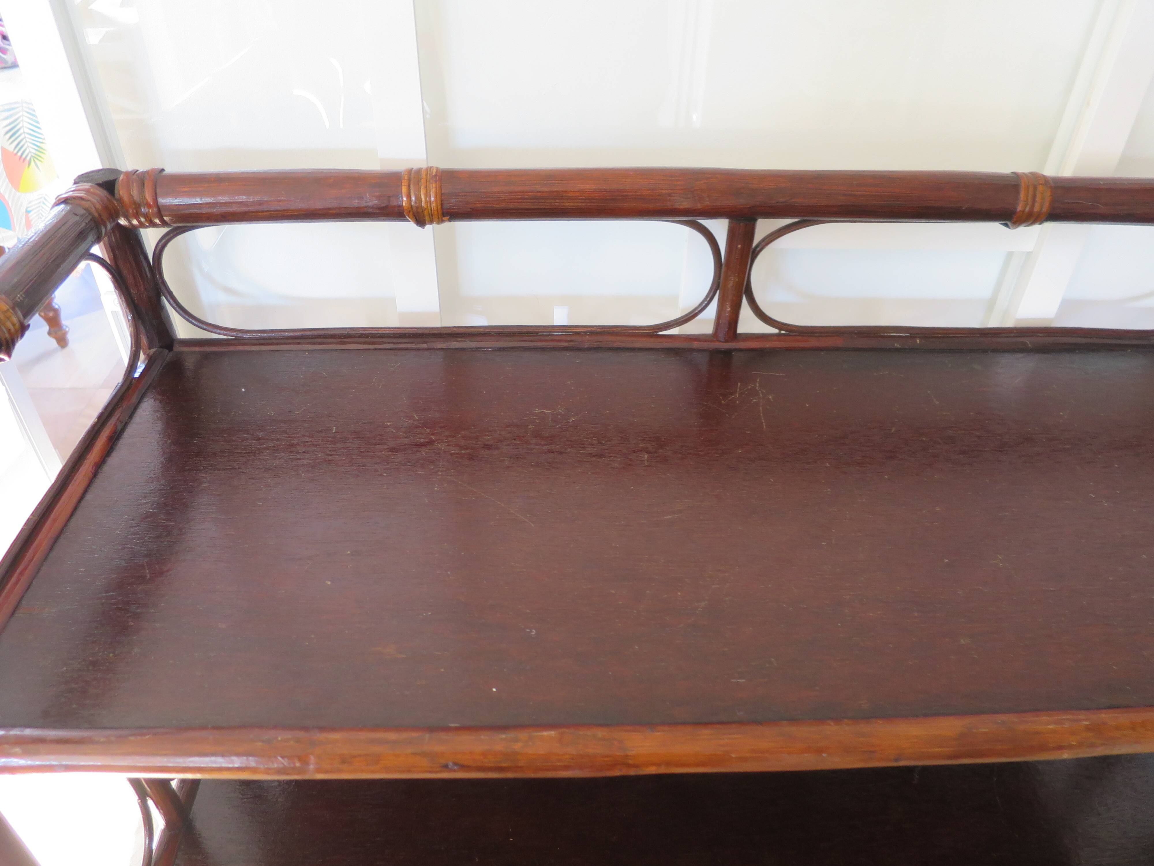 Support buffet bibus woven rattan 2 doors in caning - vintage 60s/70s