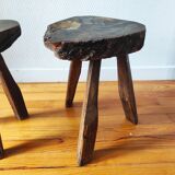 Pair of brutalist tripod stools 1960