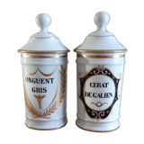 2 Limoges Porcelain Pharmacy Pots