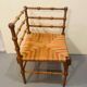 Vintage Art Deco wood and straw corner chair, 1930s
