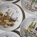 Plateau de fromages en porcelaine avec 6 assiettes assorties
