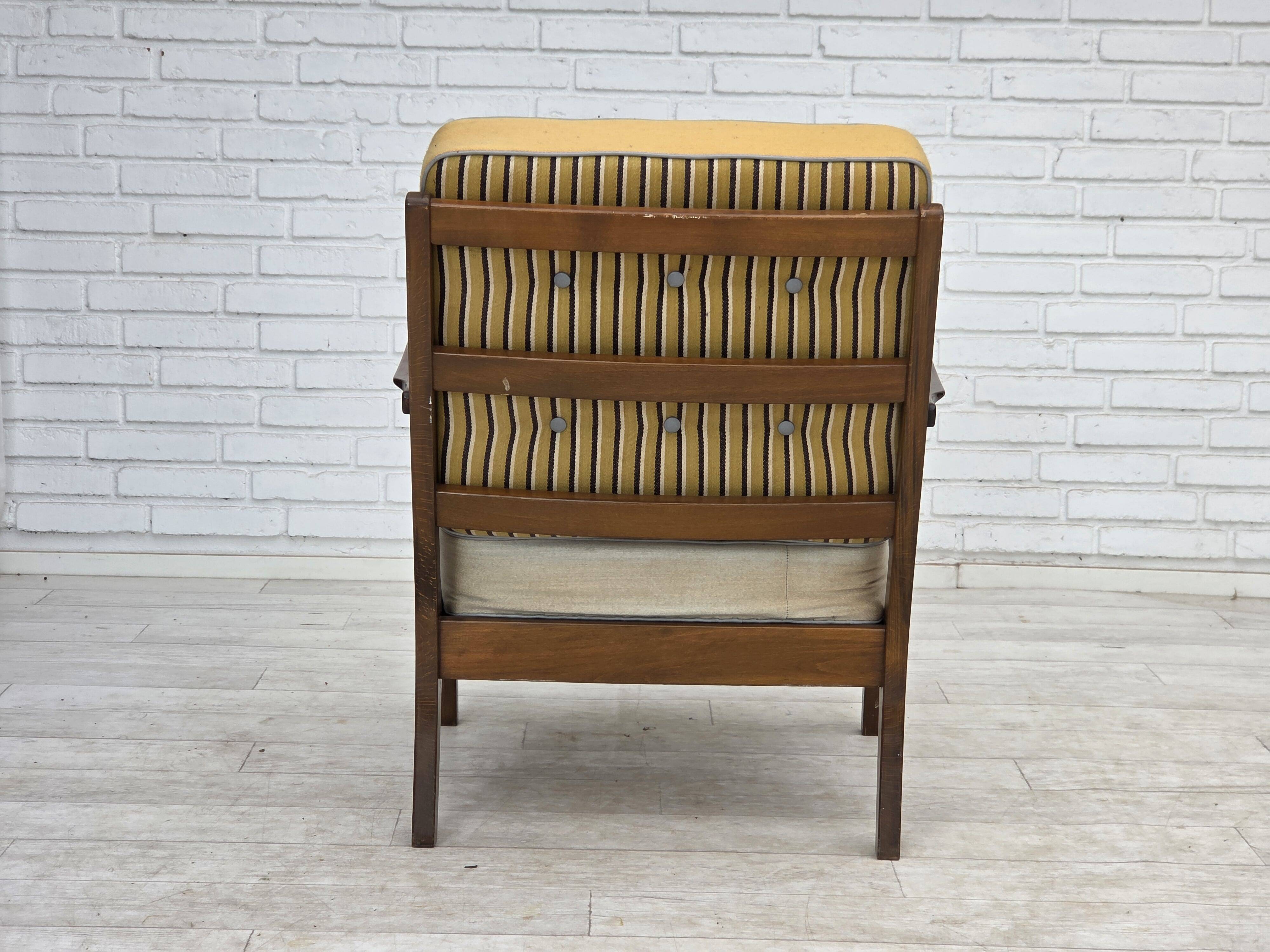 1960s, Danish armchair, furniture wool, beech wood.