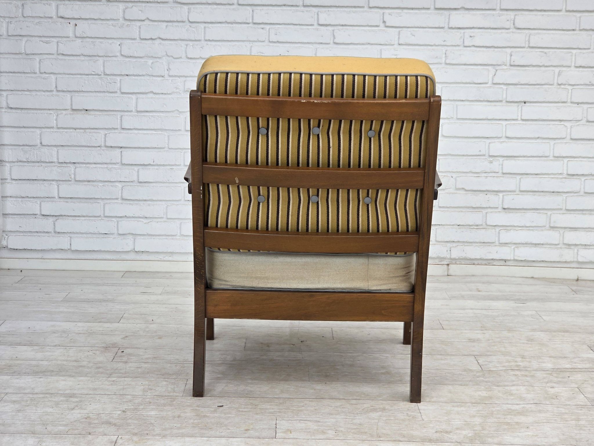 1960s, Danish armchair, furniture wool, beech wood.
