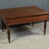 Rolling coffee table in solid mahogany, Louis-Philippe style – Late 19th century