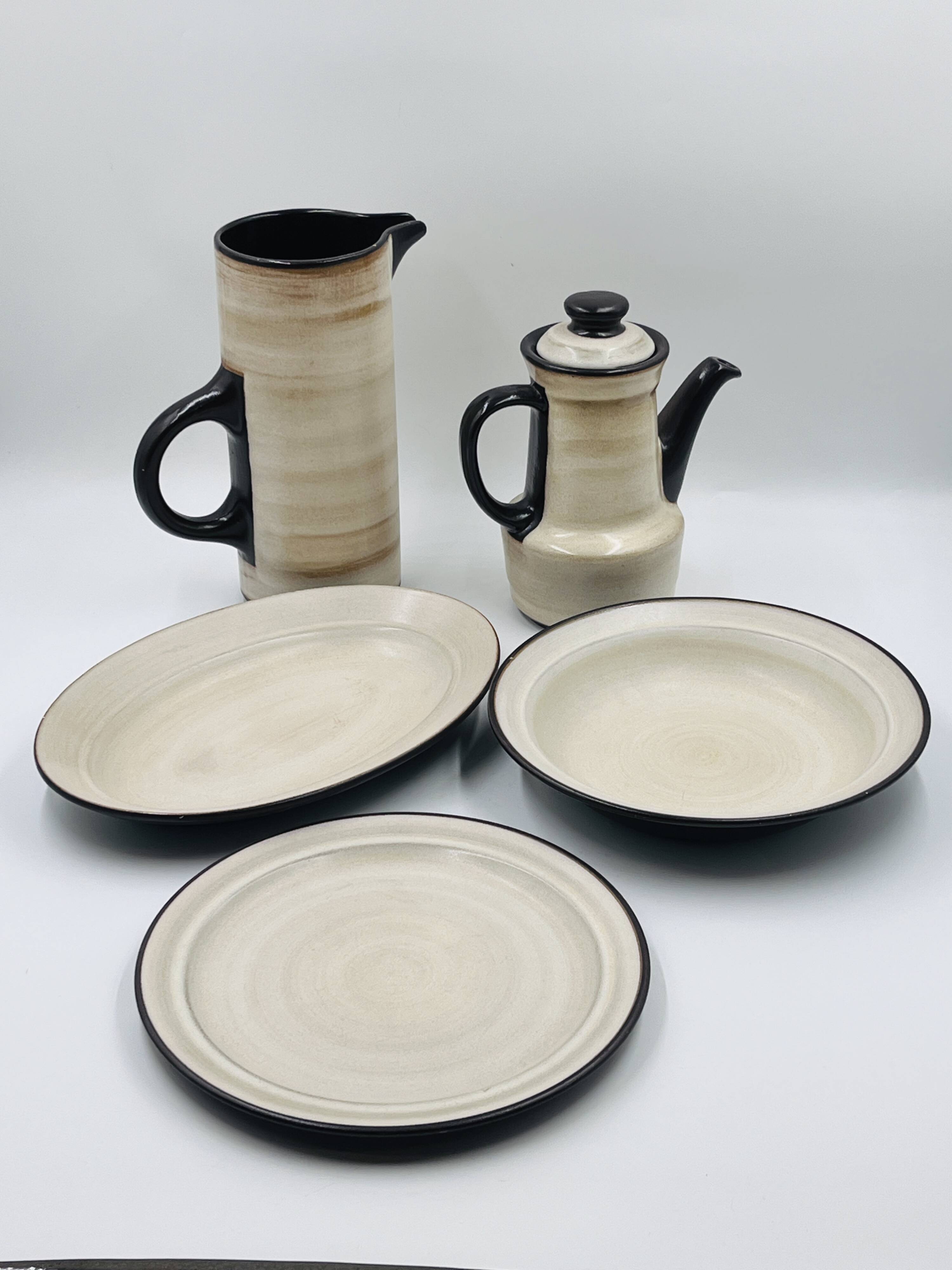 Vintage tableware service from West Germany from the 1970s.