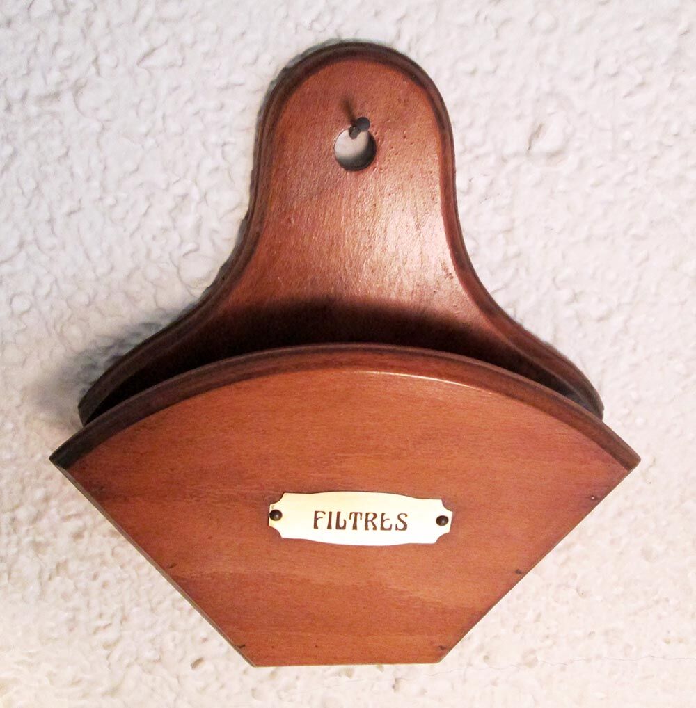 Varnished wood coffee filter holder
