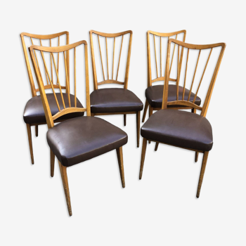 Series of five vintage chairs