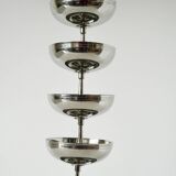 Set of 6 stainless steel bowls with fine feet, Made in France, Design, 1970