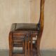 Victorian library chair, convertible, hardwood, leather, brass, circa 1880.