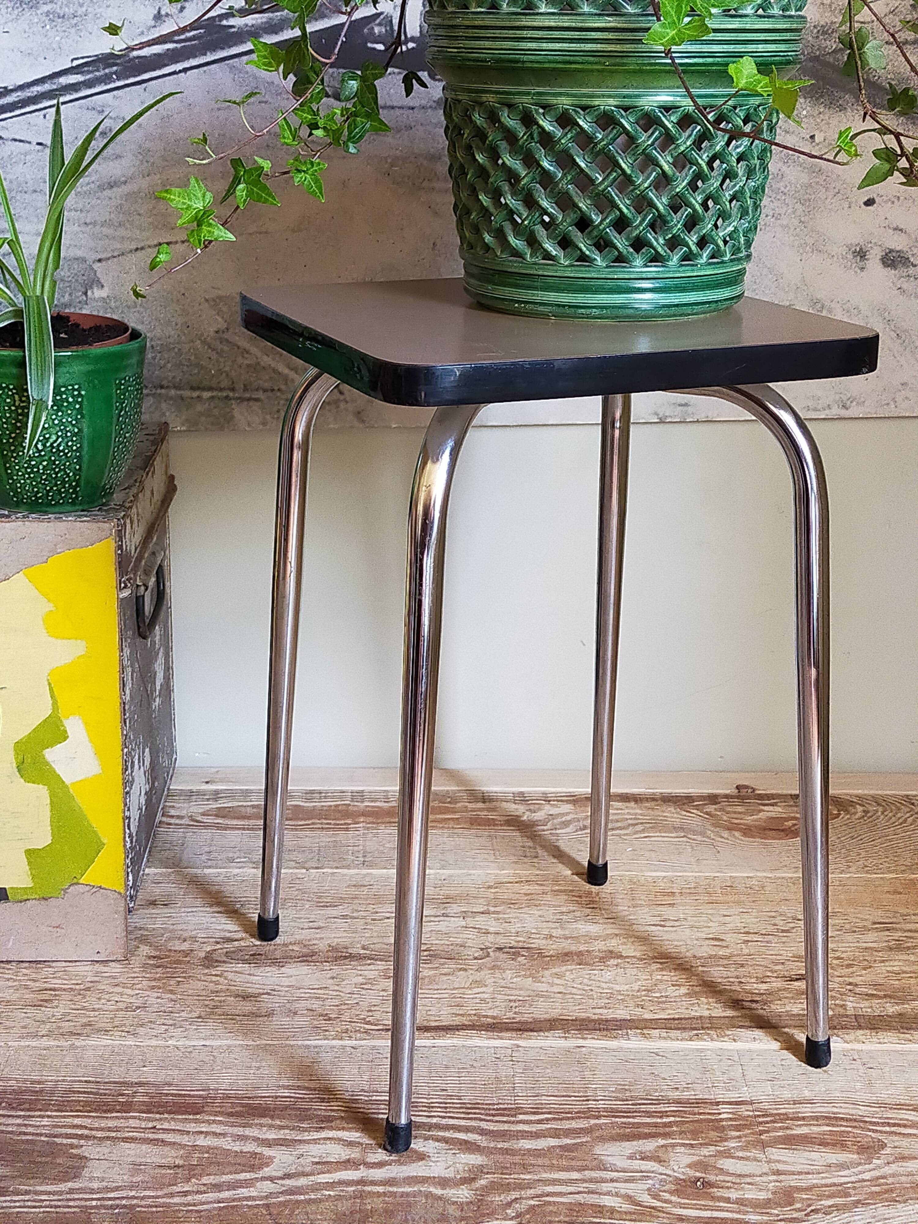 Vintage formica stool with tapered feet