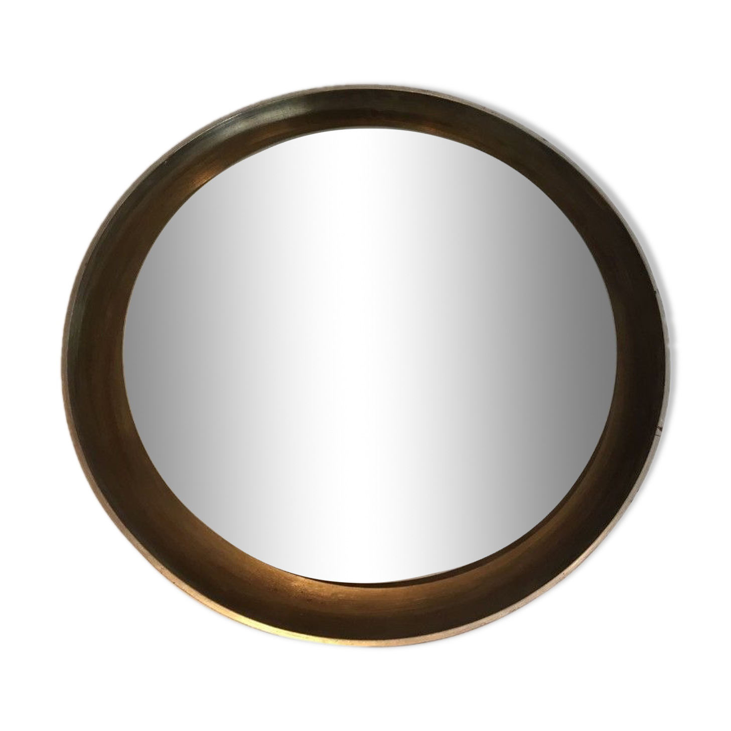 Silver mirror in curved wood 66.5 x 66.5 cm