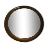 Silver mirror in curved wood 66.5 x 66.5 cm
