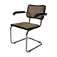 Fauteuil Cesca noir de fabrication italienne, années 1970