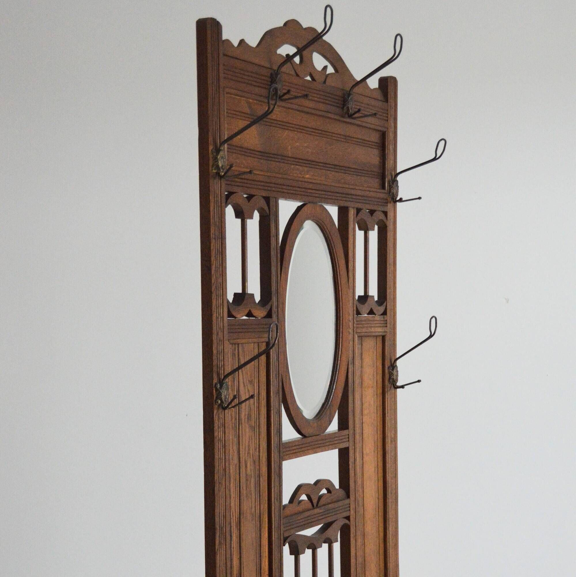 Vintage 1930s Art Deco Entrance Cloakroom / Coat Rack