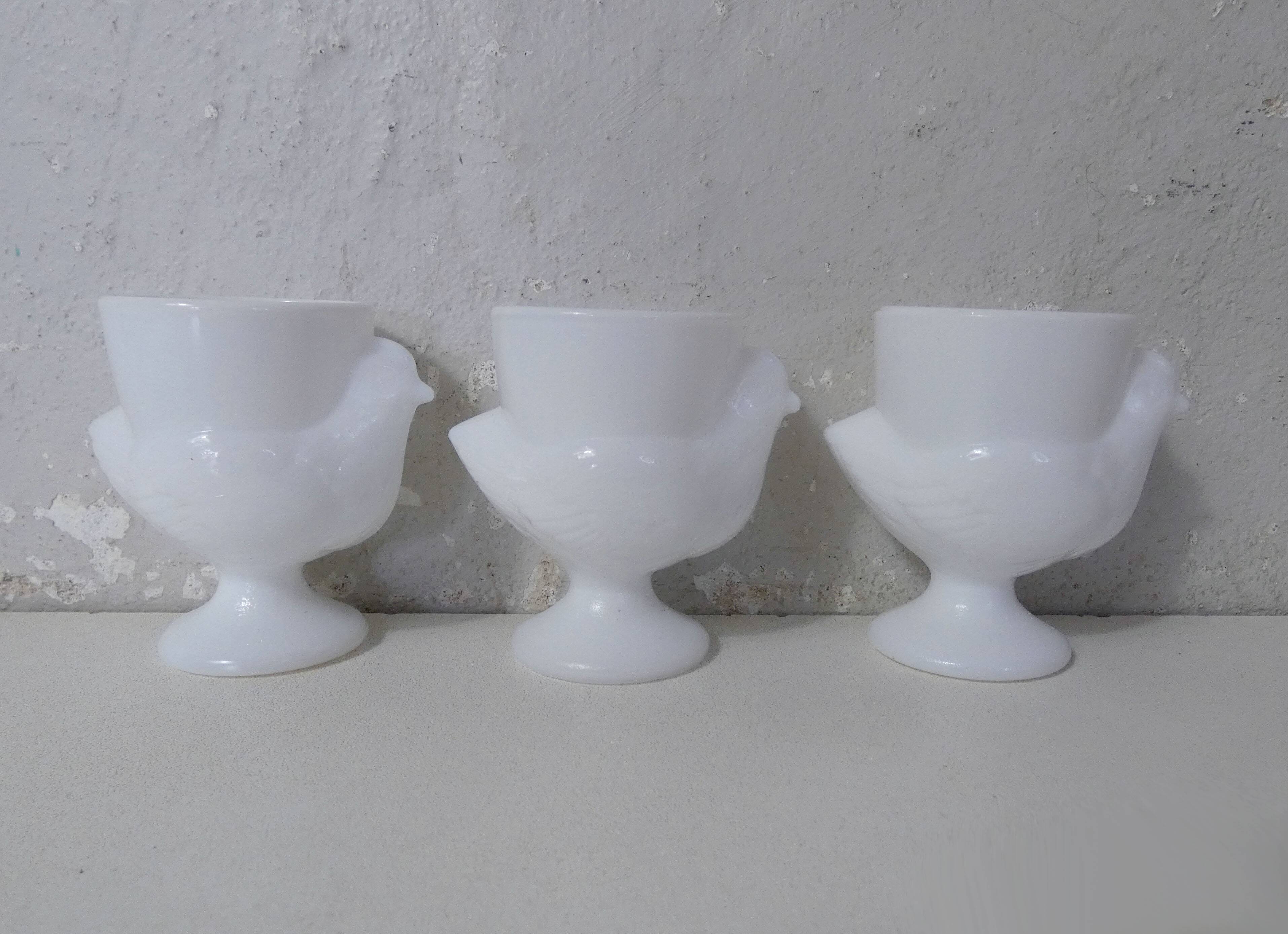 white chicken egg cups