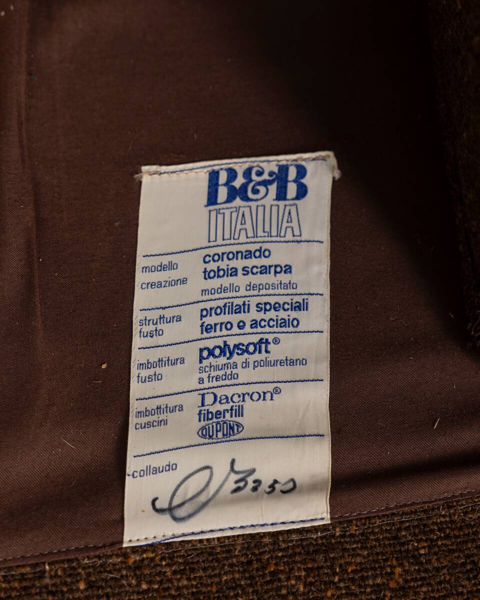 Paire de fauteuils années 70 en tissu mod. Coronado design Afra & Tobia Scarpa