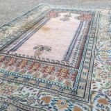 Antique Turkish Silk Rug 128x79cm Tribal Boho vintage old