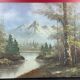Oil on canvas, Refuge in the valley, lake landscape mountain lake