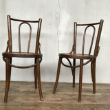 Pair of two vintage round bistro chairs