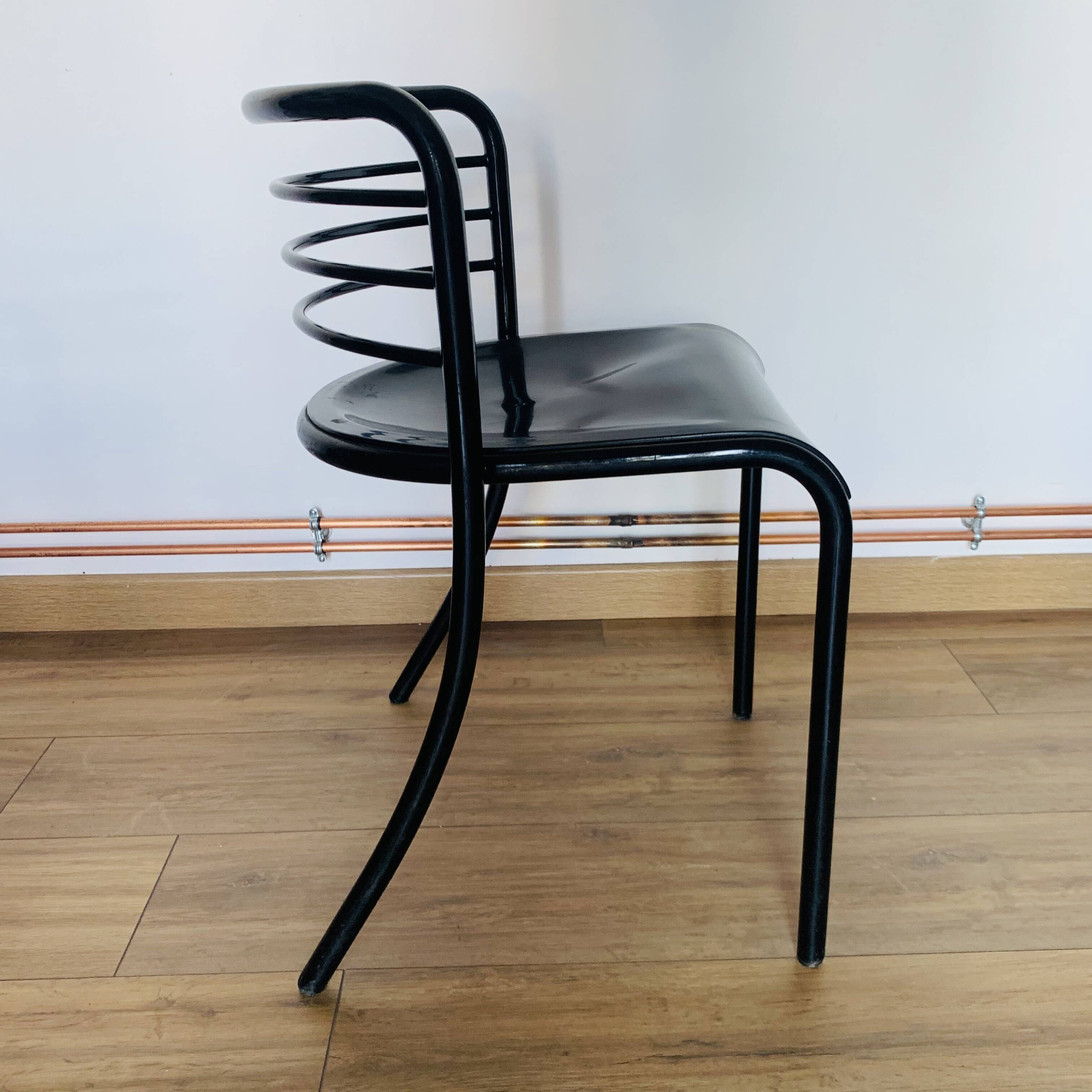 Set of 4 Steelmobil black chairs