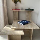 Square nesting table 100% TRAVERTIN