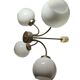 Postmodern brass and glass chandelier, Poland, 1970s