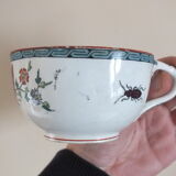 3 cups of English porcelain decorated with butterflies
