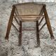 Antique Bistro Chair with Carved Wood and Woven Seat Vintage #E096