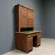 Antique painted pine desk or secretaire with wall unit from Germany late 1800s.
