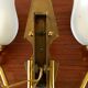 2 vintage brass and opaline sconces in the 1950