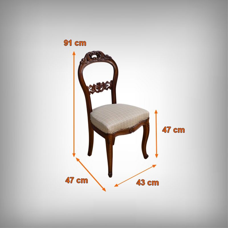 Set of 4 mahogany chairs, Napoléon III period - second half of the 19th century.