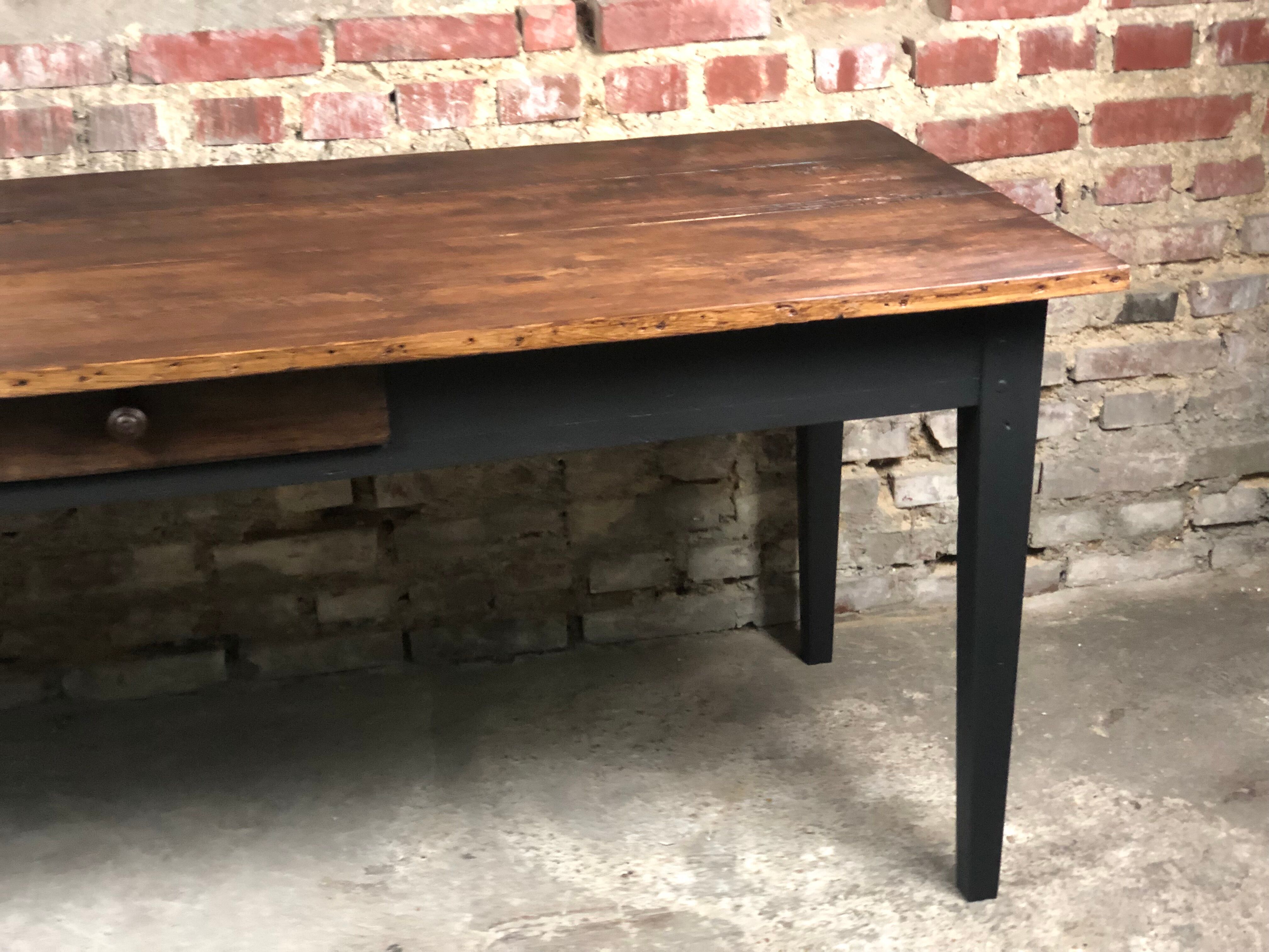 Farm table in pitchpin and pine late XIX