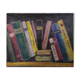 Oil on canvas, Books
