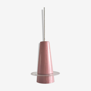Pink conical pendant lamp from Evenblij, The Netherlands 1960's