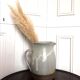 Enamelled sandstone jug signed vintage