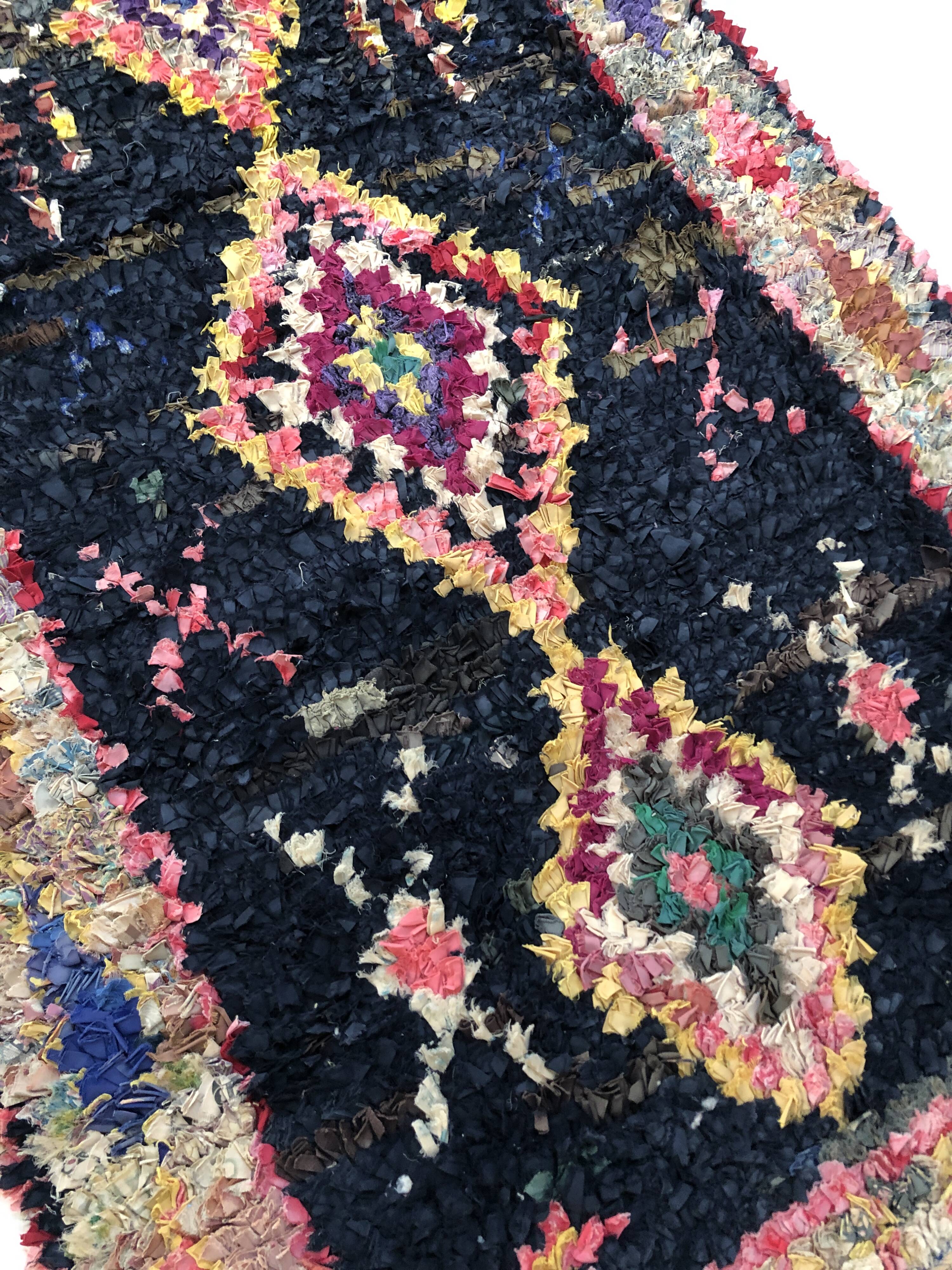 Moroccan Berber carpet Old Boucherouite 2,31x1.11m