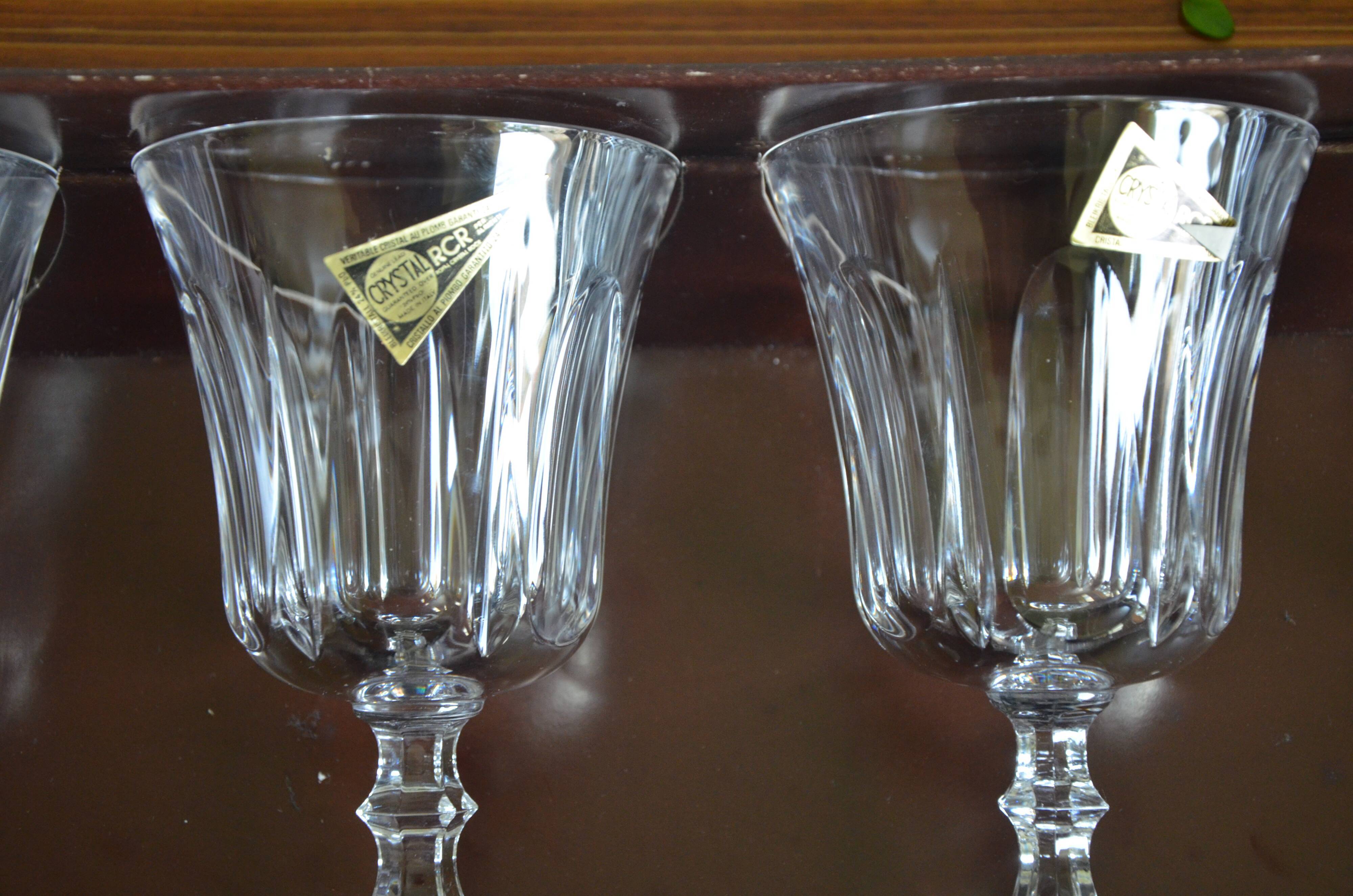 Set of 6 RCR Royal Cristal Rock glasses, Victoria model