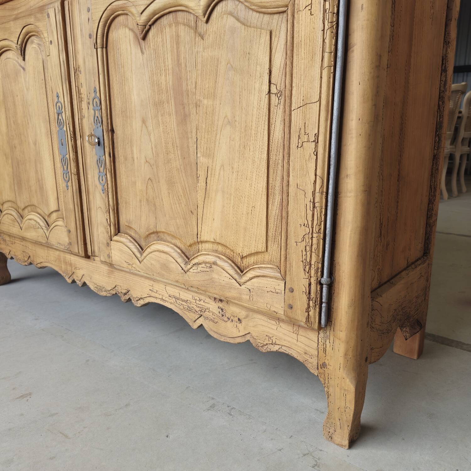 Large Louis XV style solid wood buffet, restored