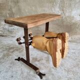 Antique shoe rack side table bench