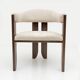 Eight Mid-century Modern Italian Bouclè and Walnut Dining Chairs, 1970s