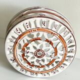 Handcrafted terracotta wall lamp enamelled bordeaux center