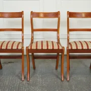 Vintage Yew Wood Dining Chairs, Set of 8