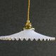Old pendant light in opaline painted white and gold, new socket and new cable