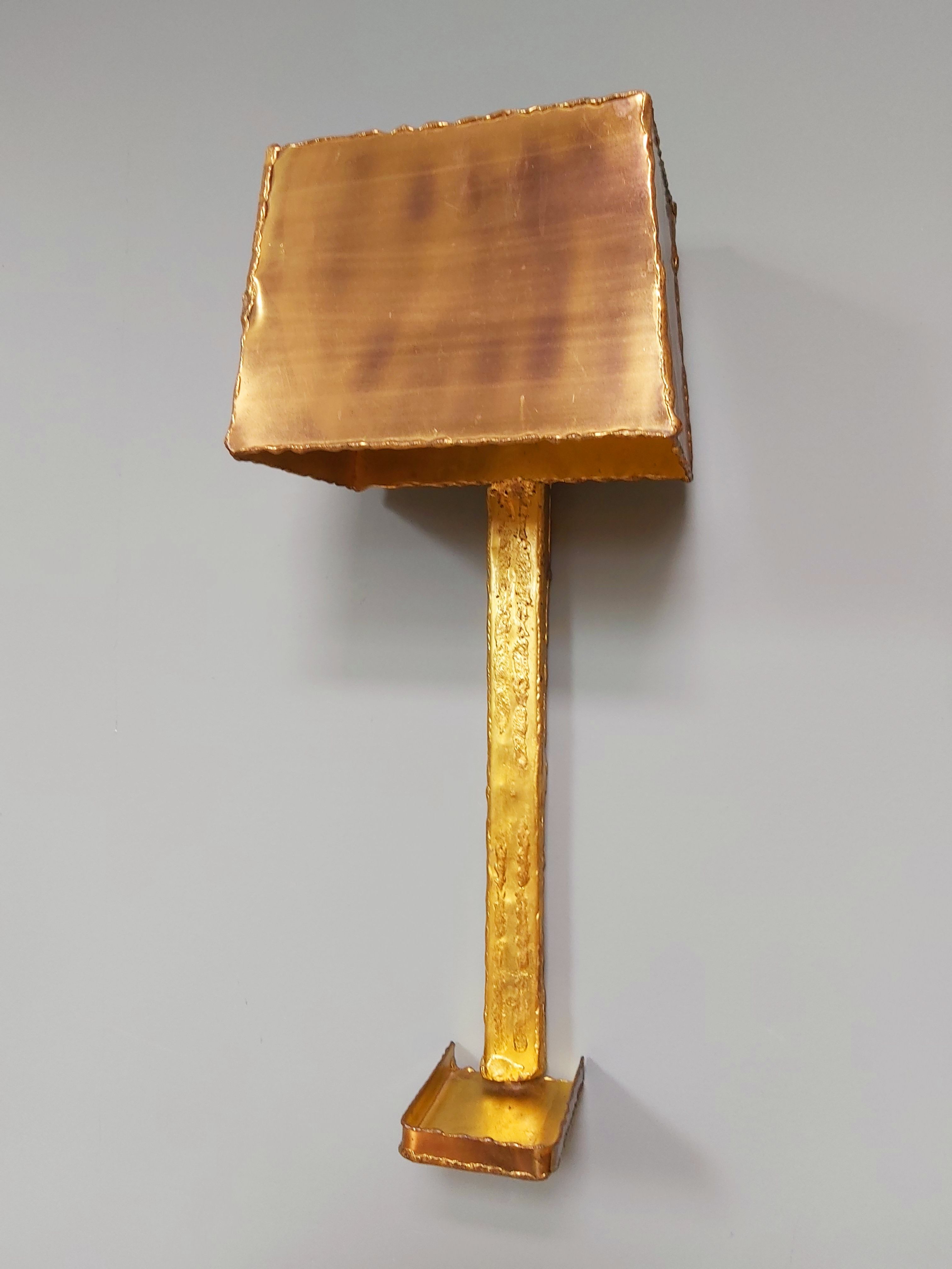 Pair of brass wall lamps, Paul Moerenhout, 70s