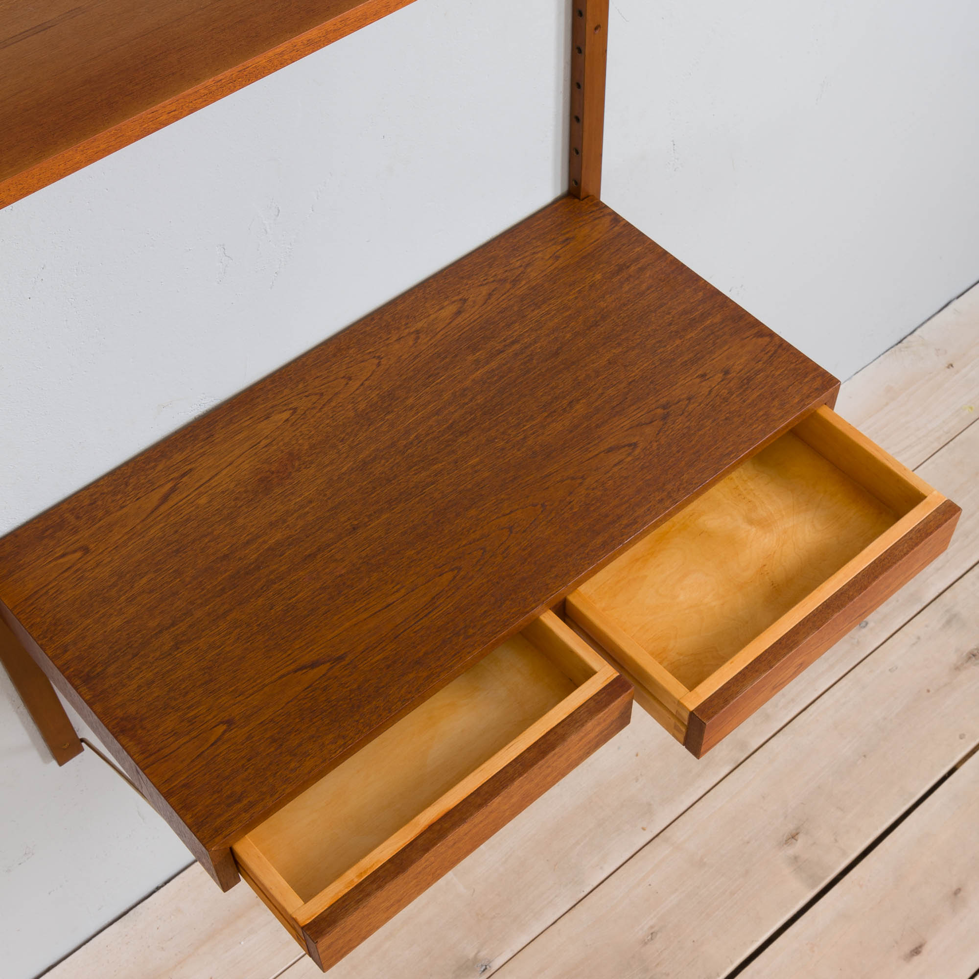 Poul Cadovius teak wall unit with a desk and 3 shelves, Denmark, 1960s