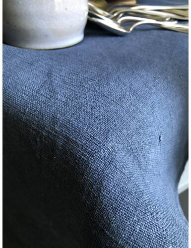 Old Harvest Tablecloth in Pure Hemp Dyed Dense Grey