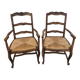 Fauteuils en bois et paille