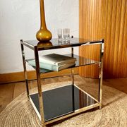Gold metal side table, in the style of Maison Jansen, 1970s.
