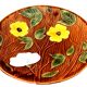 1950s Large floral platter Sarreguemines France Glazed ceramic